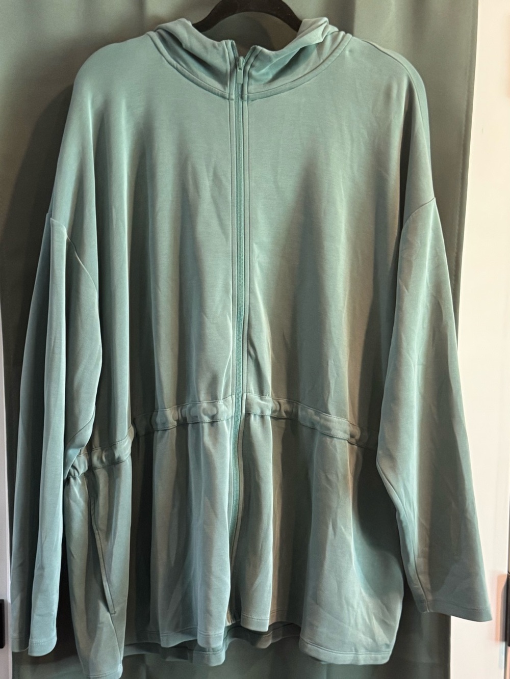 Lands' End Teal Hooded Zip Utility Jacket